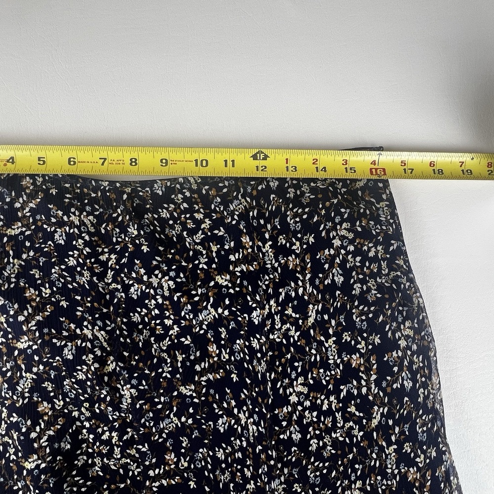 Vintage Anne Klein ll size 12 floral 100% silk Maxi skirt lined Assymetrical - Picture 9 of 9